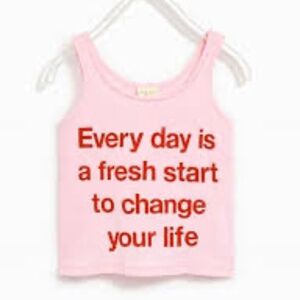 Pre-Owned Zara Girls Pink Tank Top with Red Lettering Size 8